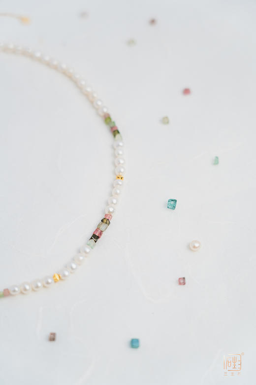 天然BB珍珠碧玺糖块儿项链+手链 商品图10