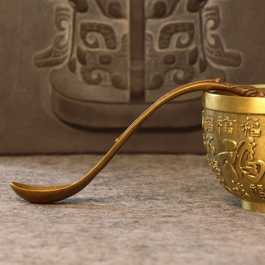 【庆学堂】如意/龙头小铜勺   书法国画磨墨加水专用水勺 商品图4