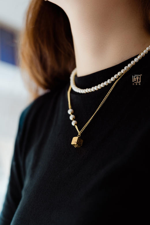 三生无限•红宝石珍珠多用项链+本色圆珍珠项链套组 商品图3