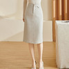 米思阳2026春季新款百搭高级感直筒半身裙高腰开叉纯色一步裙3092 商品缩略图0