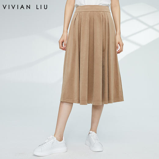 VIVIAN LIU薇薇安刘R2354002秋女装新款针织三醋酸A型长款半裙 商品图0