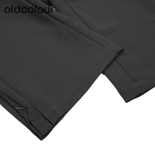 oldcolour黑色高腰微喇裤秋季新款气质显瘦百搭休闲裤女O31073109 商品图4