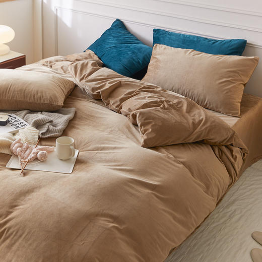 【天鹅绒纯色四件套】天鹅绒四件套加厚保暖绒布四件套纯色法兰绒四4件套 商品图5