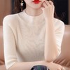 春秋新款五分袖针织衫女修身半高领短袖百搭洋气显瘦内搭打底半袖 商品缩略图3
