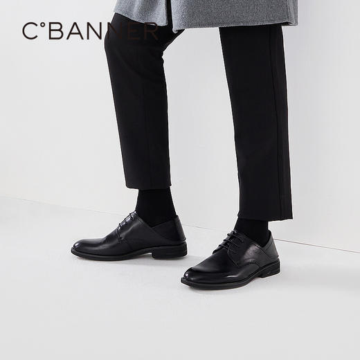 千百度男鞋秋冬正装皮鞋男士商务休闲皮鞋真皮英伦风A23494003 商品图0