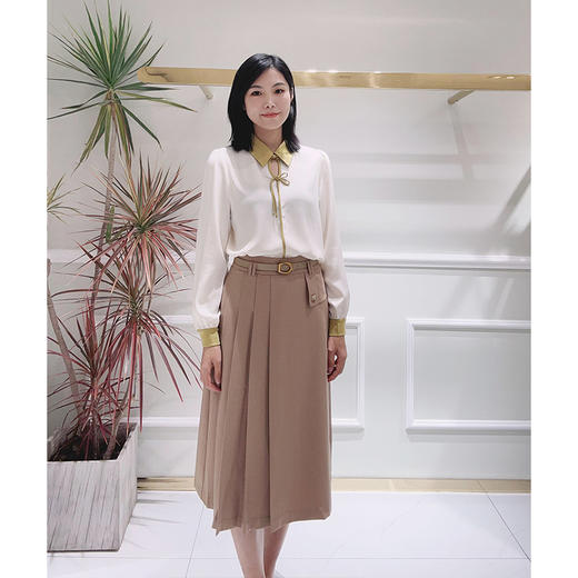 EIIR司歌中式国风长袖衬衫套头雪纺优雅气质T88G8657 商品图0