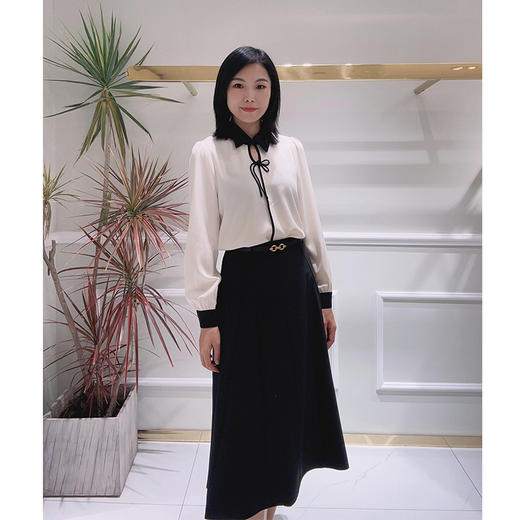 EIIR司歌中式国风长袖衬衫套头雪纺优雅气质T88G8657 商品图2