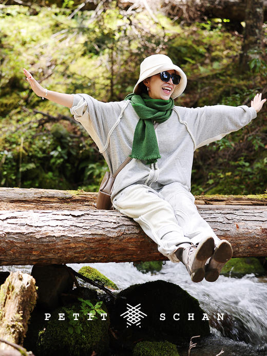 PETIT SCHAN小闪 CLO#361 itself 本身  进口花灰毛圈布正反拼接结构拉链卫衣/休闲运动裤 商品图0