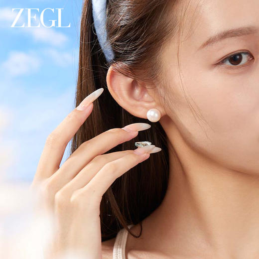 ZEGL天然淡水珍珠耳环女2023年新款耳钉高级感复古12mm14mm大耳饰 商品图4
