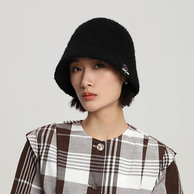 帽仕汇-KEYONE 羊毛卷小花水桶帽