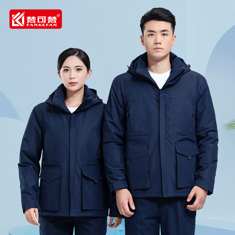 防泼水冲锋衣棉衣工程部工作服男4s店冬装秋冬季加厚棉服厂服定制