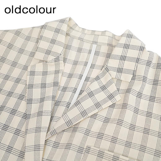 oldcolour格子西装外套秋季新款休闲百搭短袖上衣女GO31048888 商品图2
