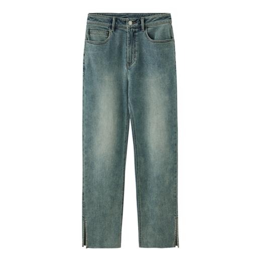  长腿牛仔 裤型绝佳 复古开衩直筒牛仔裤FB495023O 商品图11