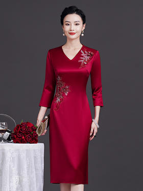 JC-52331时尚年轻结婚礼礼服高贵喜服夏大码喜婆婆婚宴装连衣裙