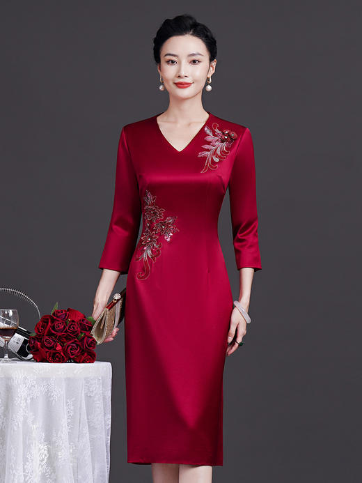 JC-52331时尚年轻结婚礼礼服高贵喜服夏大码喜婆婆婚宴装连衣裙 商品图0