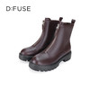 Dfuse迪芙斯冬季新款牛皮厚底前拉链鬼帝靴短靴女DF34116002 商品缩略图5