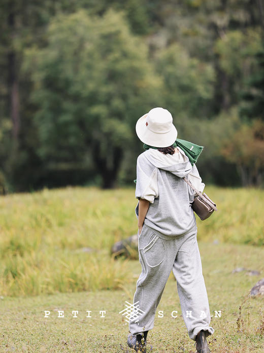 PETIT SCHAN小闪 CLO#361 itself 本身  进口花灰毛圈布正反拼接结构拉链卫衣/休闲运动裤 商品图5