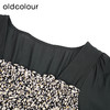 oldcolour黑色碎花连衣裙秋季新款方领拼接中长裙女GO31013029 商品缩略图2