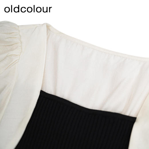 oldcolour法式拼接衬衫秋季新款设计感百搭修身上衣女GO31013021 商品图2