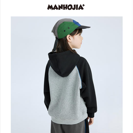 漫画家潮趣童装冬季儿童卡通印花保暖摇粒绒防风连帽卫衣宽松上衣 商品图2