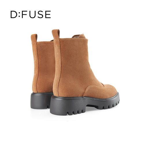 Dfuse迪芙斯冬季新款牛皮厚底前拉链鬼帝靴短靴女DF34116002 商品图3