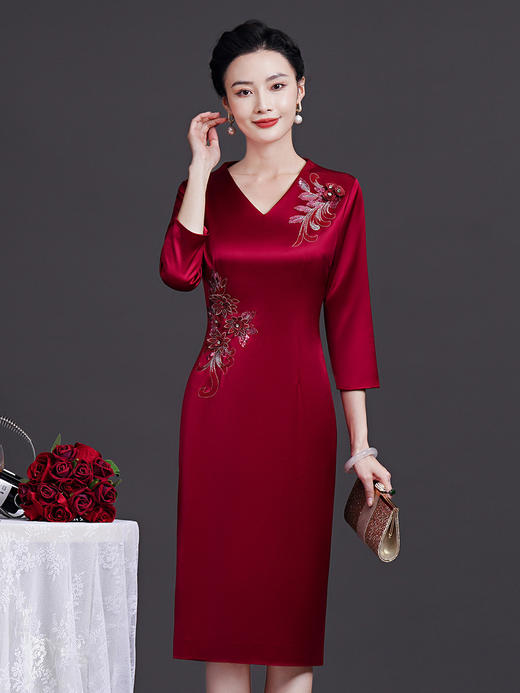 JC-52331时尚年轻结婚礼礼服高贵喜服夏大码喜婆婆婚宴装连衣裙 商品图3