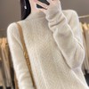 新款秋冬半高领扭花羊毛衫女纯色针织打底衫百搭内穿长袖毛衣 商品缩略图4