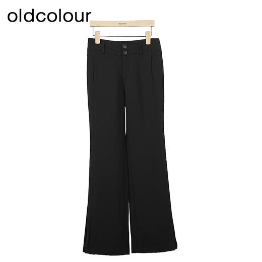 oldcolour黑色高腰微喇裤秋季新款气质显瘦百搭休闲裤女O31073109 商品图1