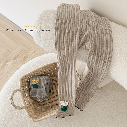 大PP宝宝打底裤春秋棉质外穿郁金香花边女童九分裤儿童连裤袜 商品图3