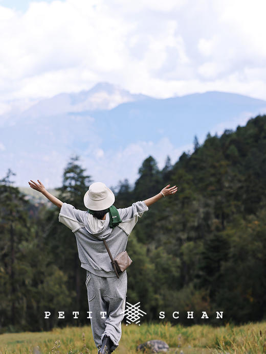 PETIT SCHAN小闪 CLO#361 itself 本身  进口花灰毛圈布正反拼接结构拉链卫衣/休闲运动裤 商品图1