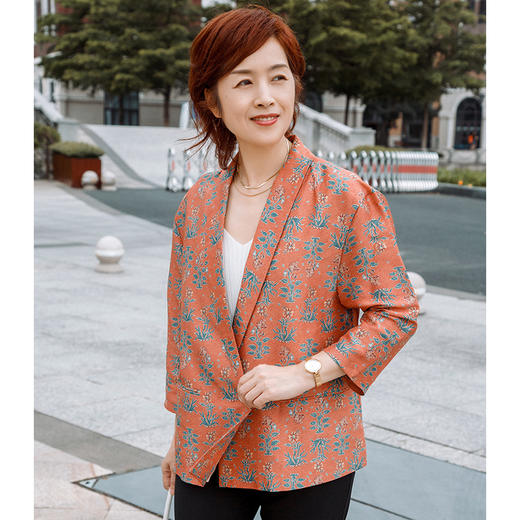 桑蚕丝印花西装外套 商品图0