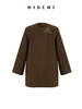 HIDEMI 几何三角形拼皮美利奴羊毛廓形大衣 长款/短款 商品缩略图13