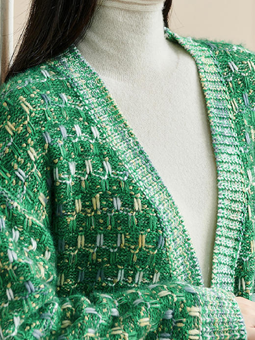 剩XL/XXL 米思阳新款温柔慵懒风针织衫混纺抗起球开衫宽松外套2349 商品图4