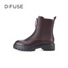 Dfuse迪芙斯冬季新款牛皮厚底前拉链鬼帝靴短靴女DF34116002 商品缩略图4