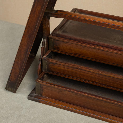 清 黄花梨铜包角三撞提梁盒 商品图3