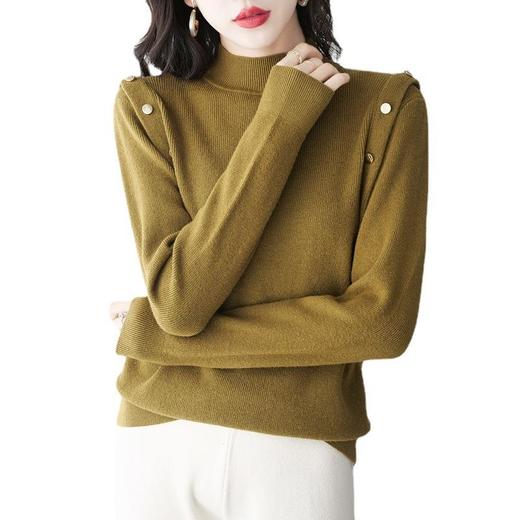2023春秋纯色半高领毛衣女内搭针织衫打底衫宽松长袖上衣潮冬 商品图4
