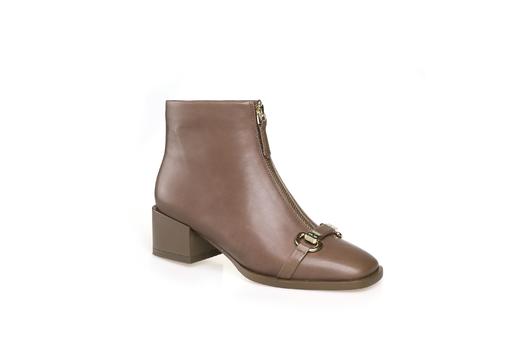 豪麟名鞋奥莱迪嘉女鞋短靴胎牛皮革DJYYA32WN006咖啡色  原价2660元 商品图0