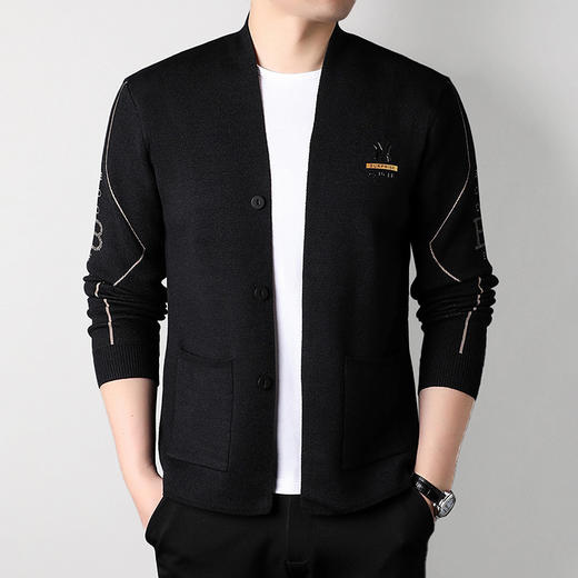 【新款DBJ】大依优型大码开衫弹力针织衫外套毛衣宽松上衣胖子加肥加大码男士线衣 商品图2