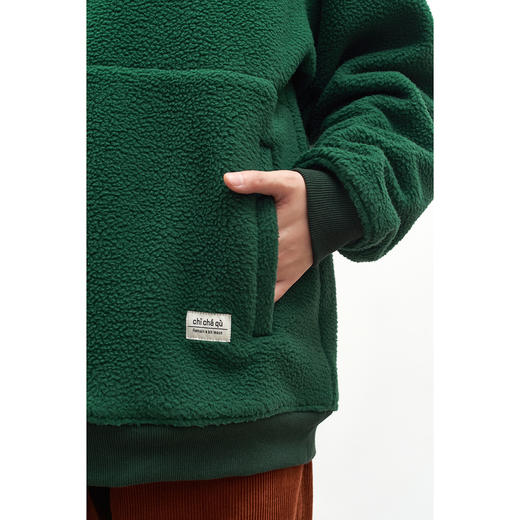 吃茶去chichaqu抓绒摇粒绒套头卫衣 商品图2