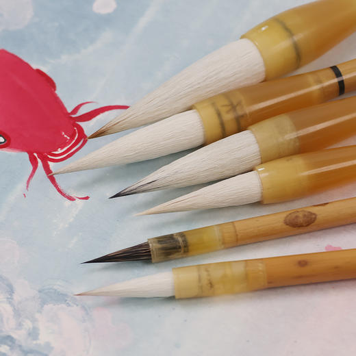 【庆学堂】名师定制毛笔-若明套装 6支国画毛笔套装 商品图3