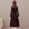 秋季新款，妈妈装中长裙长袖裙优雅女装打底A字裙印花连衣裙QYM-TYH-238881-Y 商品缩略图2