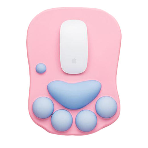 【可爱猫爪造型设计，缓解手腕疲劳和不适感！】护腕鼠标垫可爱猫爪护腕垫办公游戏大号键盘垫硅胶防滑手枕lm 商品图2