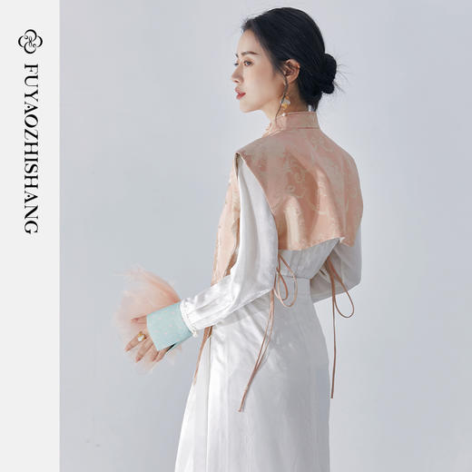 IWY/扶摇系列 文艺国风白衬衫小立领刺绣上衣内搭衬衫半身裙女早秋新款FYB251+FYS237 商品图4