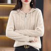 2023秋季套头毛衣女针织衫帽衫连帽外套拉链羊毛绒衫 商品缩略图0