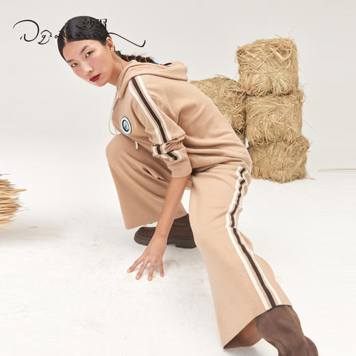 疗愈羊绒| 羊绒抽绳针织阔腿裤SJF95K529K 商品图3