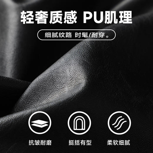 【实体店同款】【新款DPX】大依优型大码立领皮夹克PU外套加肥加大肥佬休闲上衣男士胖子时尚 商品图1