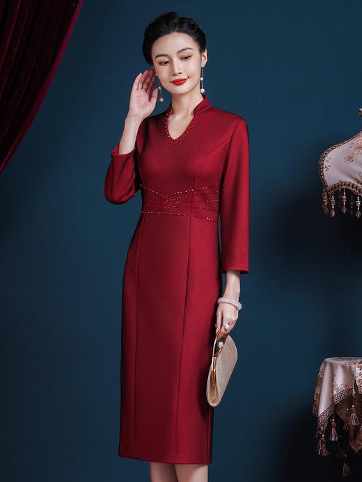 JC-55330婚宴装秋季款2024新款礼服平时可穿大气喜婆婆装连衣裙 商品图2