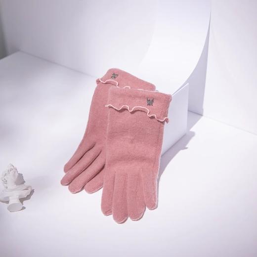 帽仕汇-KEYONE 温暖羊毛可触屏手套优雅花边 商品图6