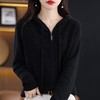 2023秋季套头毛衣女针织衫帽衫连帽外套拉链羊毛绒衫 商品缩略图2