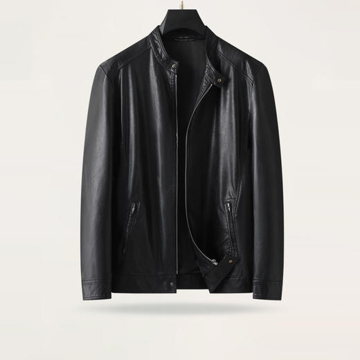 【实体店同款】【新款DPX】大依优型大码立领皮夹克PU外套加肥加大肥佬休闲上衣男士胖子时尚 商品图6